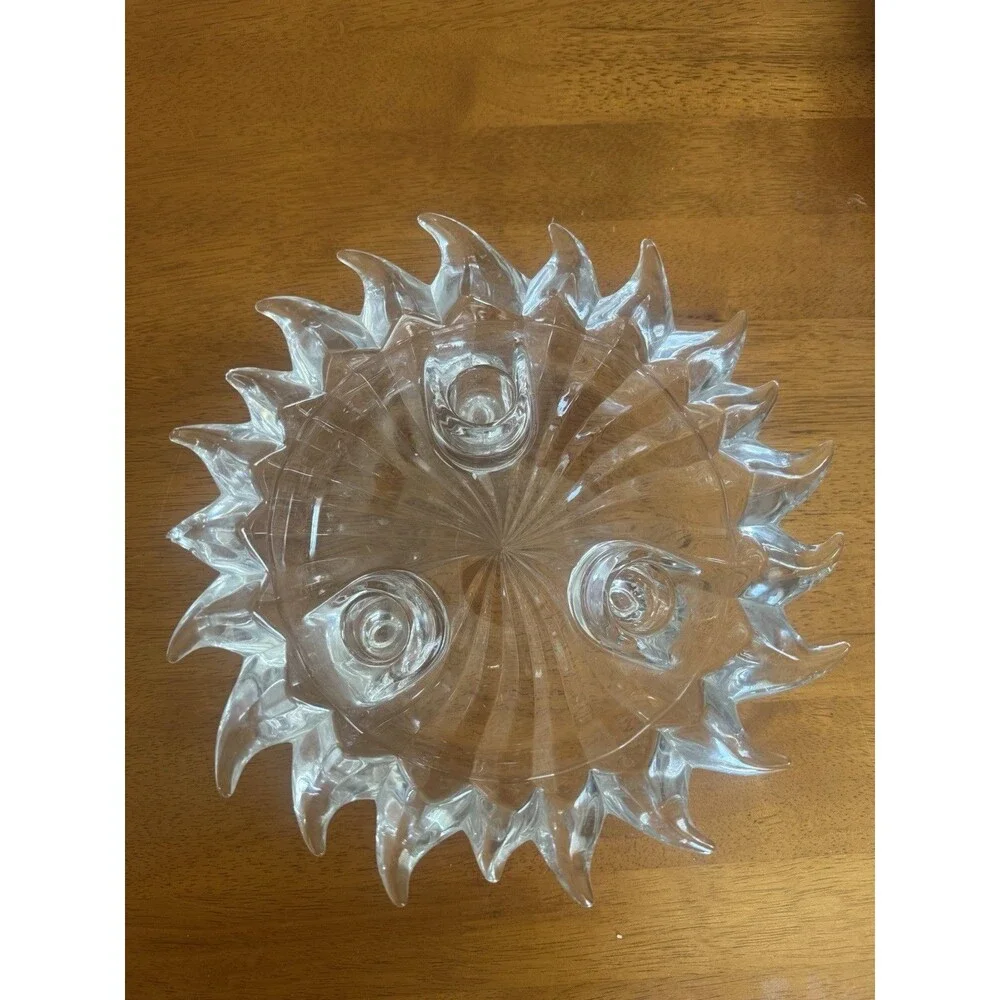 PartyLite Aurora Sunburst Crystal Centerpiece Taper Candleholder 10